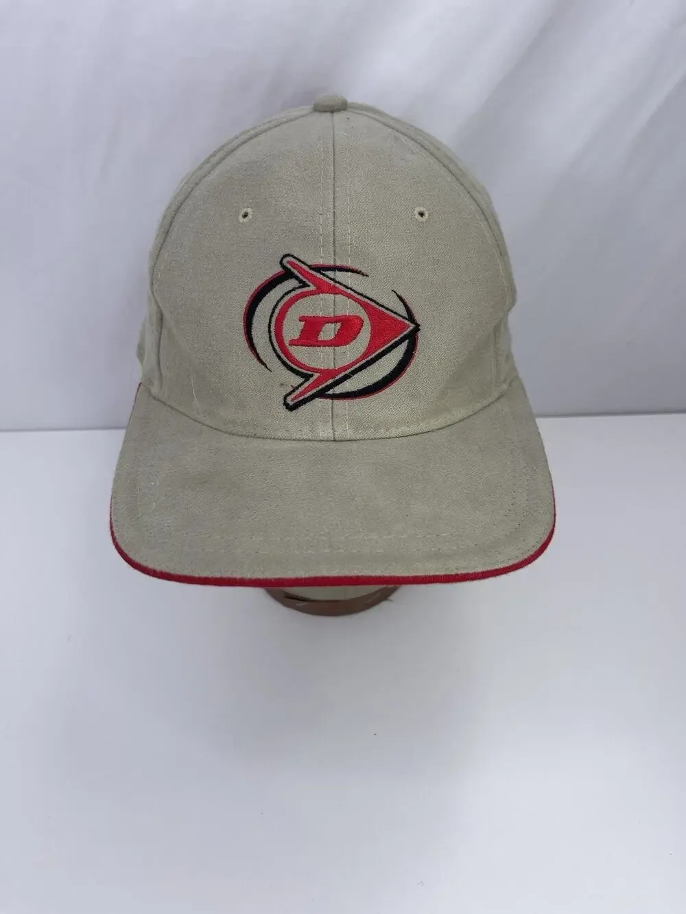 Vintage Dunlop Accept No Limits Golf Hat Cap Beige Strapback Adjustable Mens